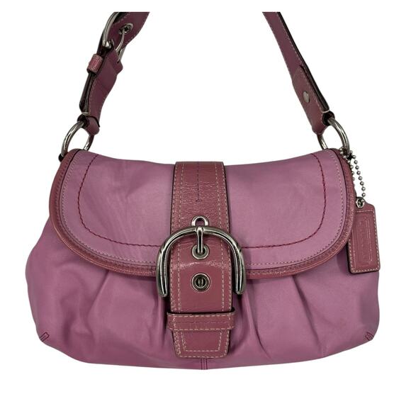 Vintage Coach Soho Pleated Leather Bag Preppy Clueless Barbie Pink F15204